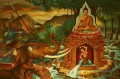 Die Erde anrufen, um Buddha und Mara Buddhismus zu bezeugen